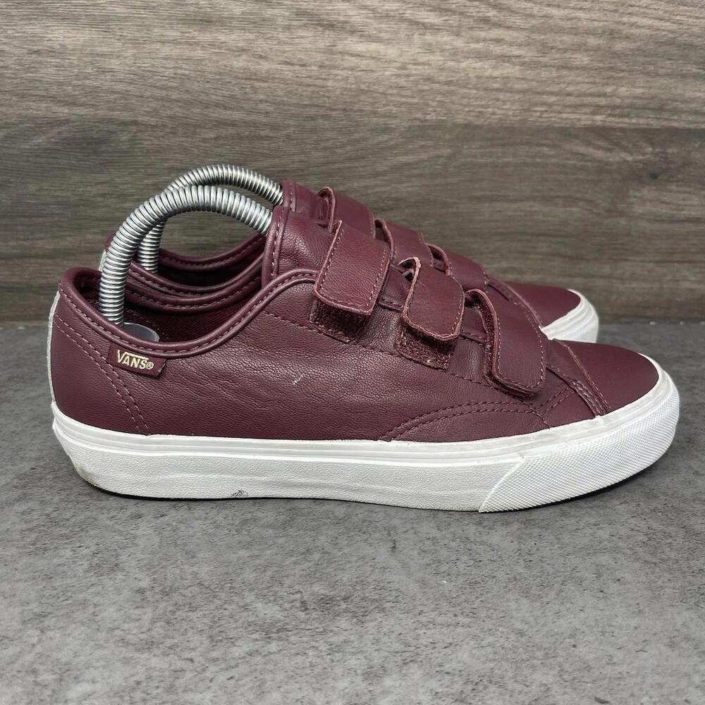 Vans Shoes Womens Size 8 Red Straps V 23 Leather Sneakers - Picture 5 of 11